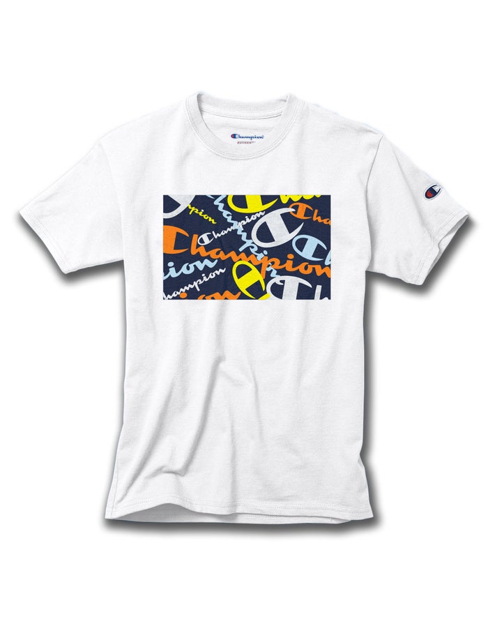 Camiseta Champion Niño - Cotton Scattered Logos ( Blancas ) 1357264-RU